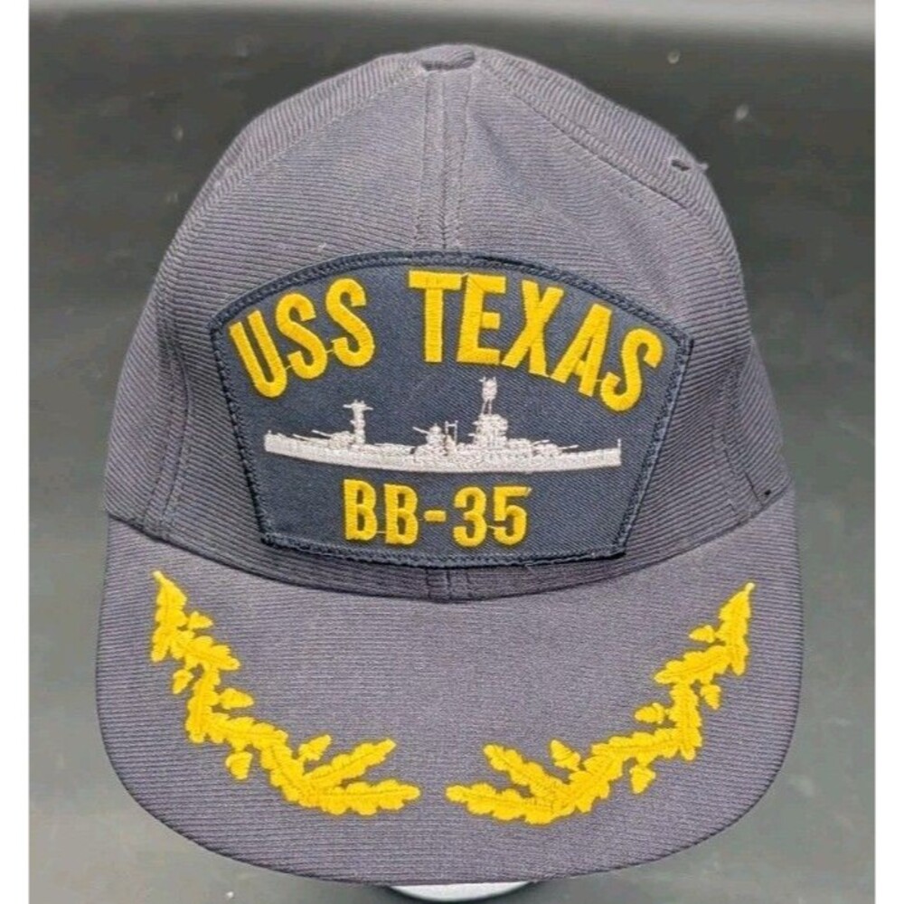 Vintage USS Texas BB-35 ship Hat Navy USA Ball Cap Snapback Northstar